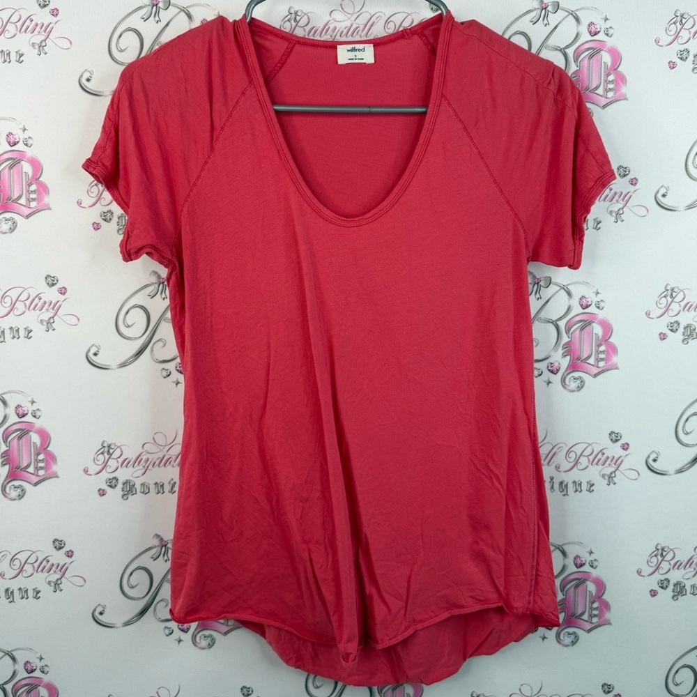 Wilfred T-shirt tee red pink orange Coral Short Sleeve Tee stretchy soft